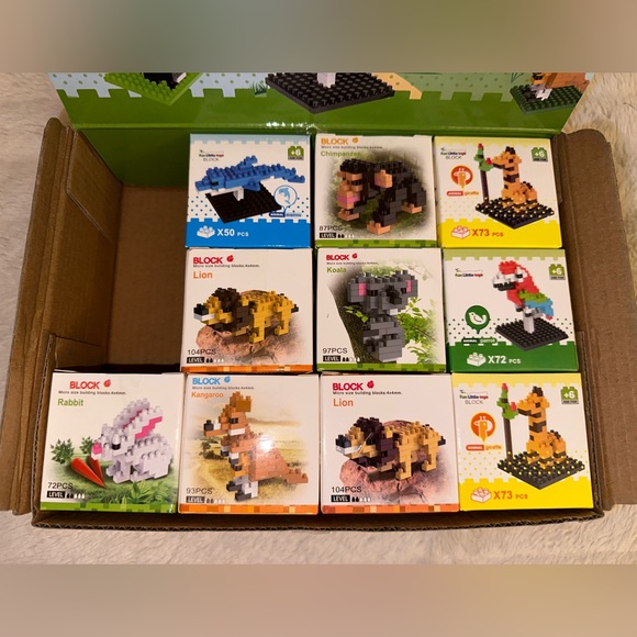 NEW Mini Micro Building Block Single Boxes and Display Box Animals Faux Lego 10 - Picture 3 of 11